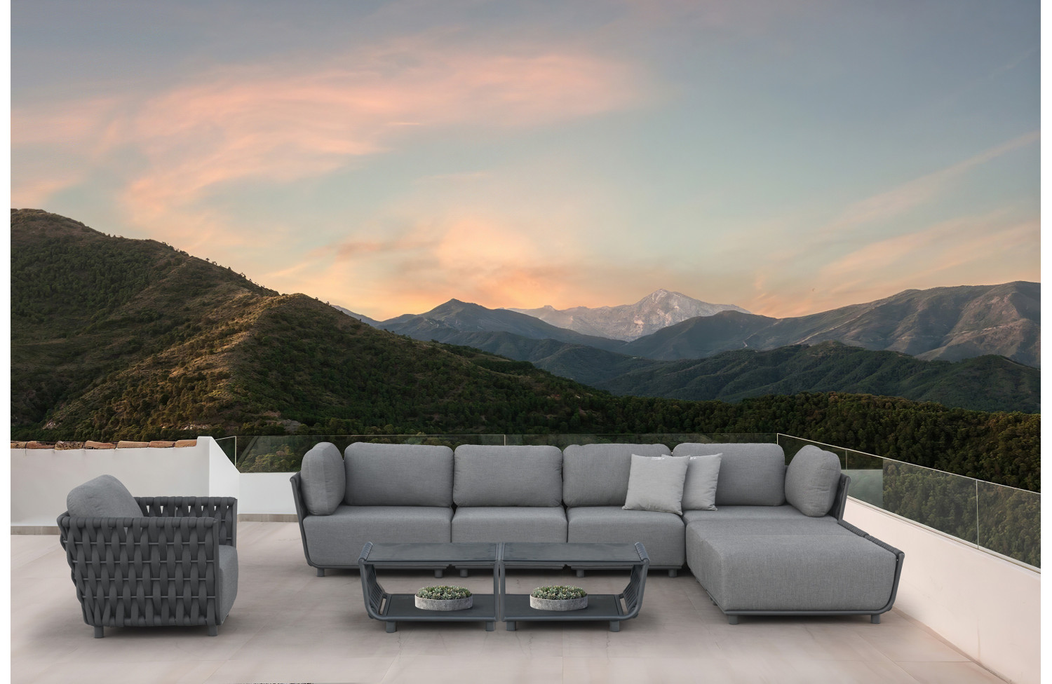 Кутовий диван (модульний) (з подушками) COUTURE HUG 91933170 / 91933100 / 91933130 / 91933140 / 91933090 / 91933150 / ANTHRACITE