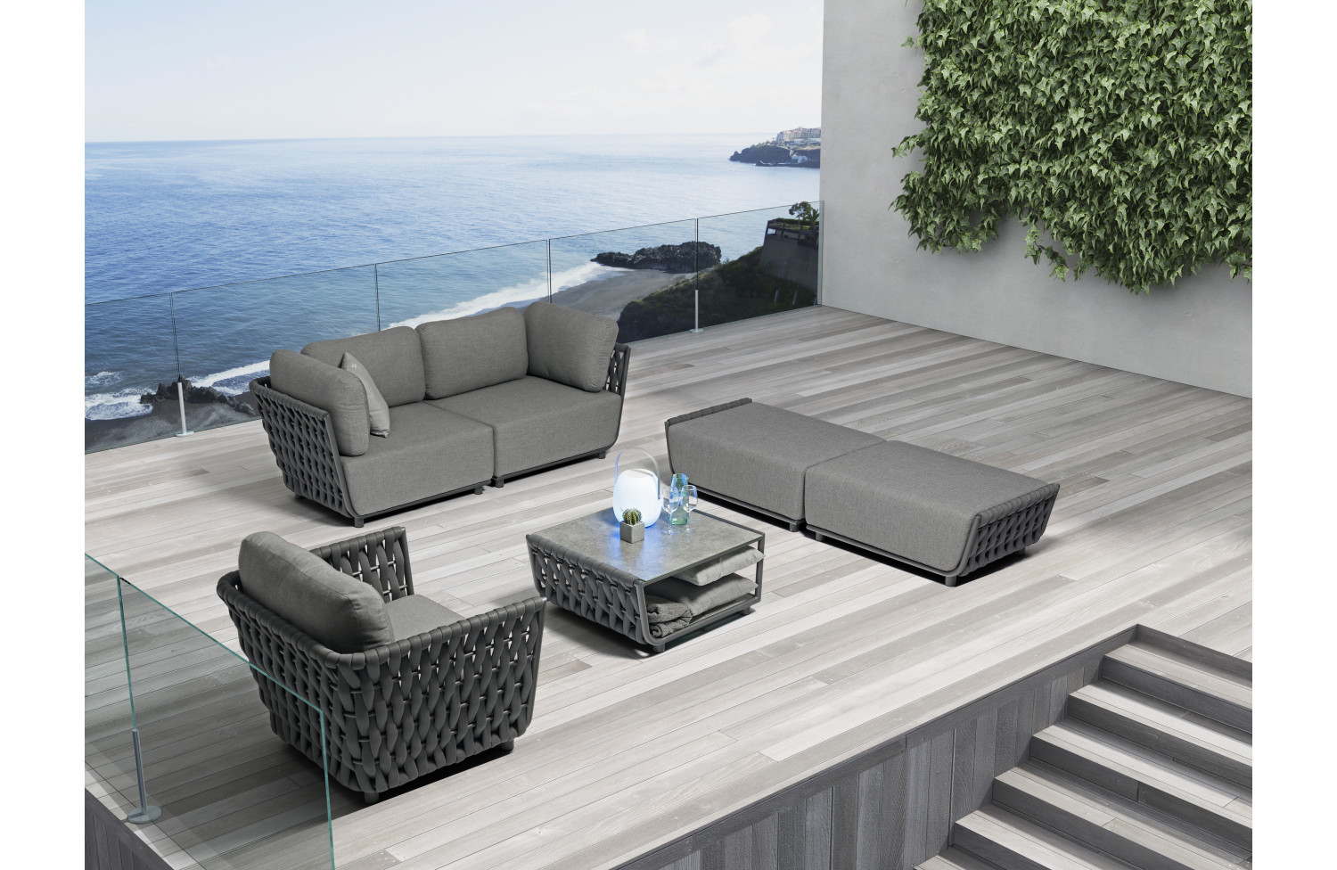 Модульний комплект для відпочинку (з подушками) COUTURE HUG 91933130 / 91933140 / 91933100 / 91933170 /91933150 / ANTHRACITE