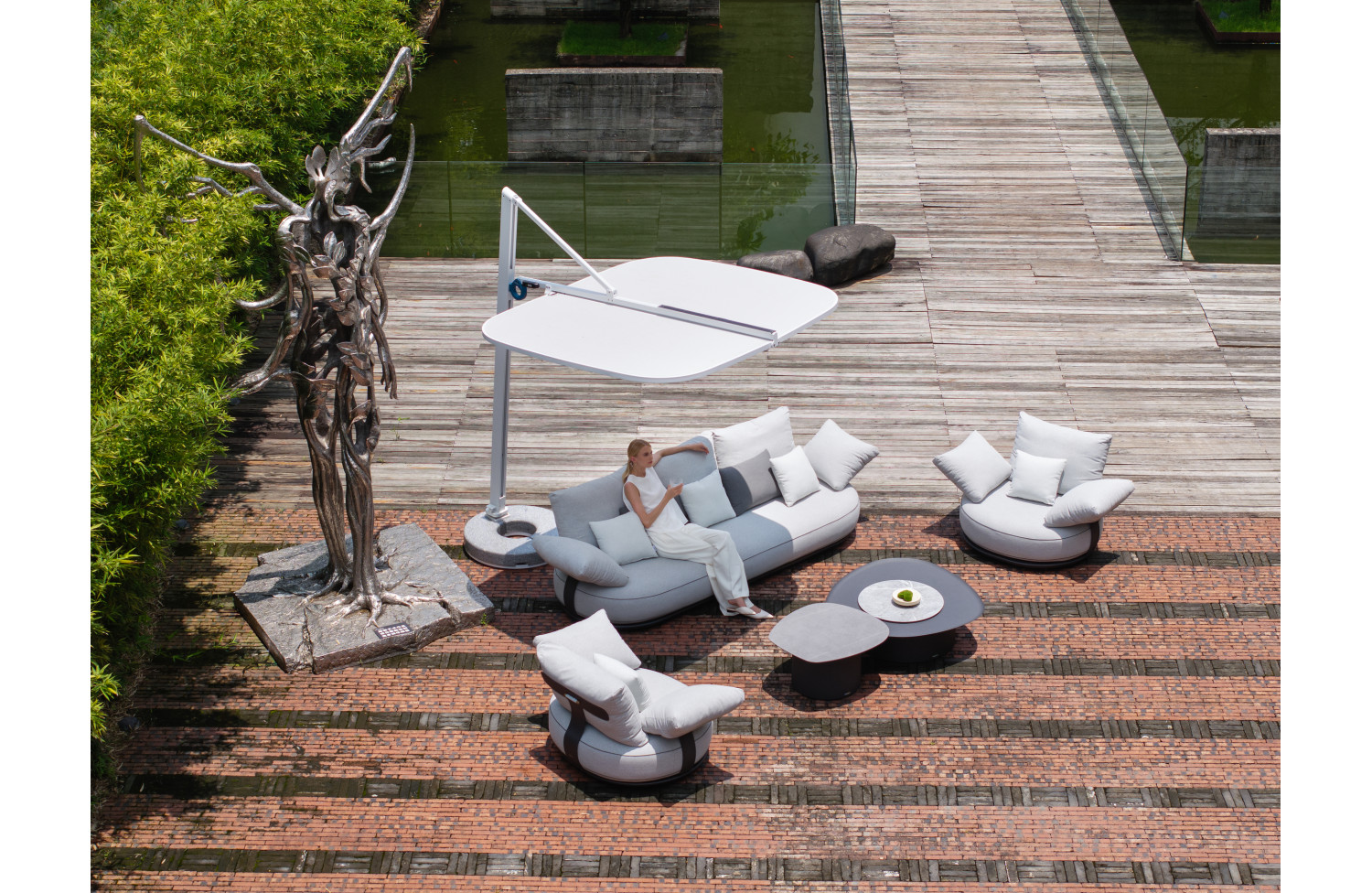 Lounge set (with cushions) HIGOLD CALLA 207030 (20702001 (2 pcs) / 20702201 (1 pc) / 20704001 (1 pc) / 20704002 (1 pc) / 20704102(1 pc)) / ANTHRACITE