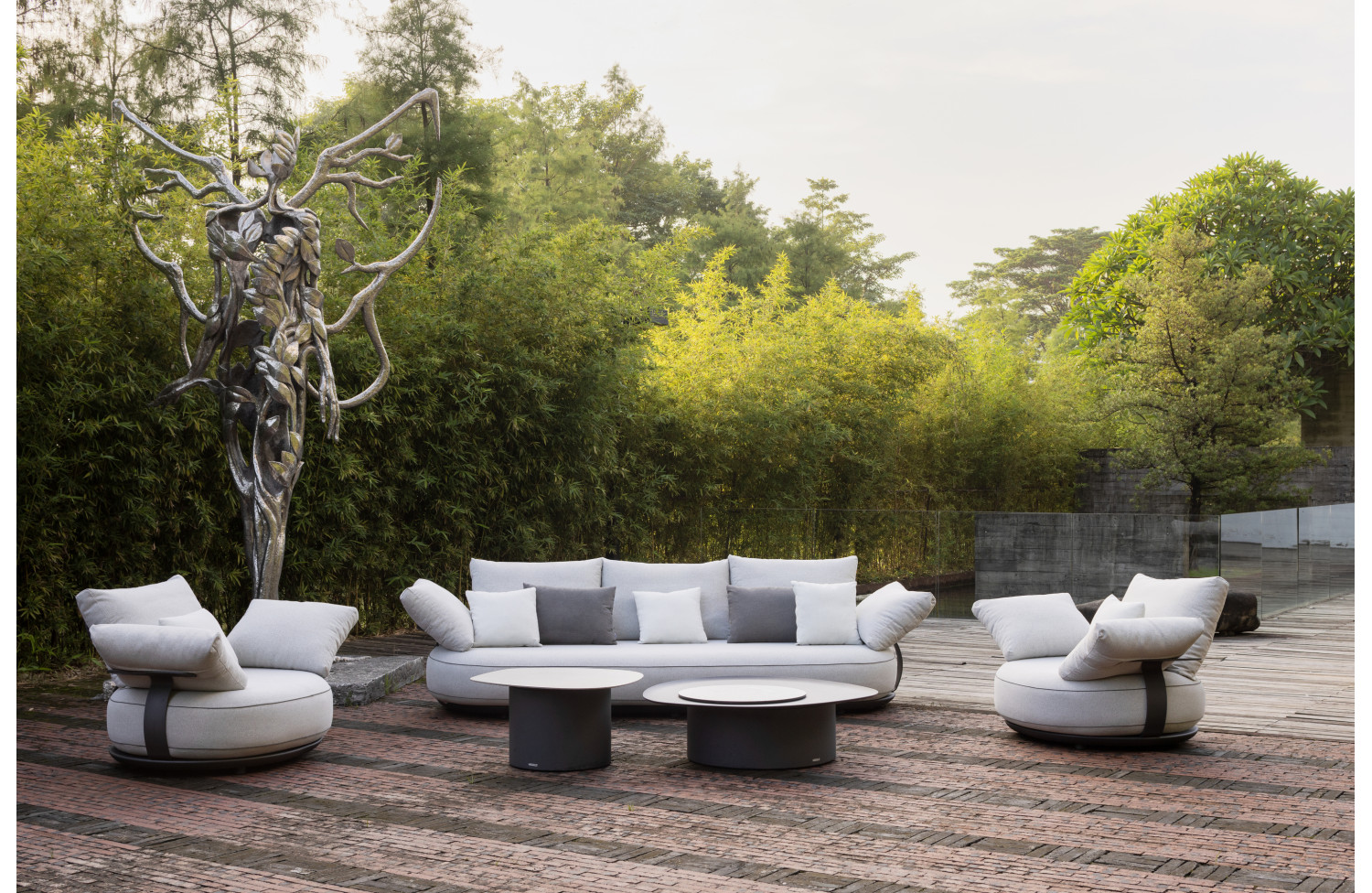 Lounge set (with cushions) HIGOLD CALLA 207030 (20702001 (2 pcs) / 20702201 (1 pc) / 20704001 (1 pc) / 20704002 (1 pc) / 20704102(1 pc)) / ANTHRACITE