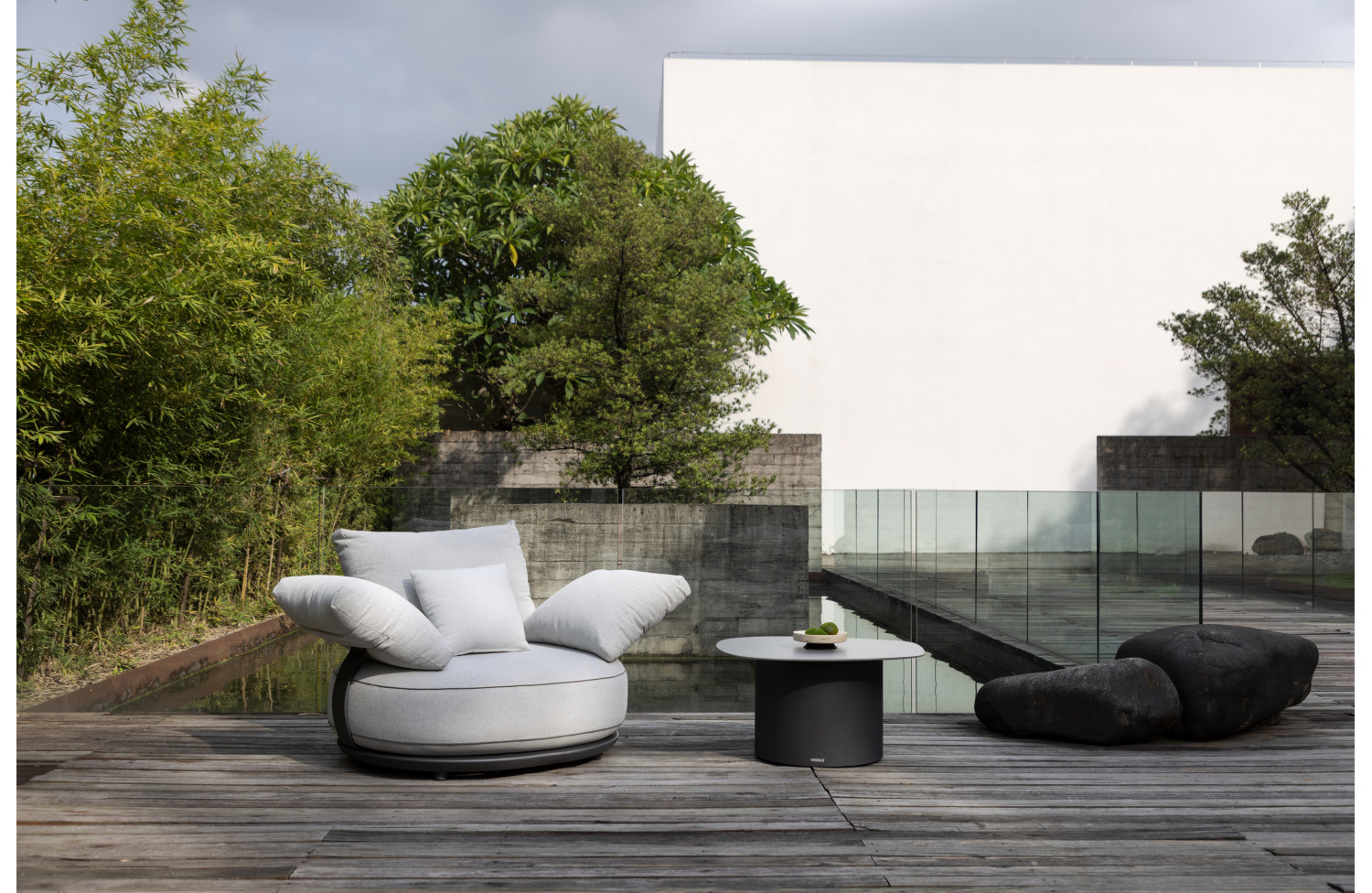 Lounge set (with cushions) HIGOLD CALLA 207030 (20702001 (2 pcs) / 20702201 (1 pc) / 20704001 (1 pc) / 20704002 (1 pc) / 20704102(1 pc)) / ANTHRACITE