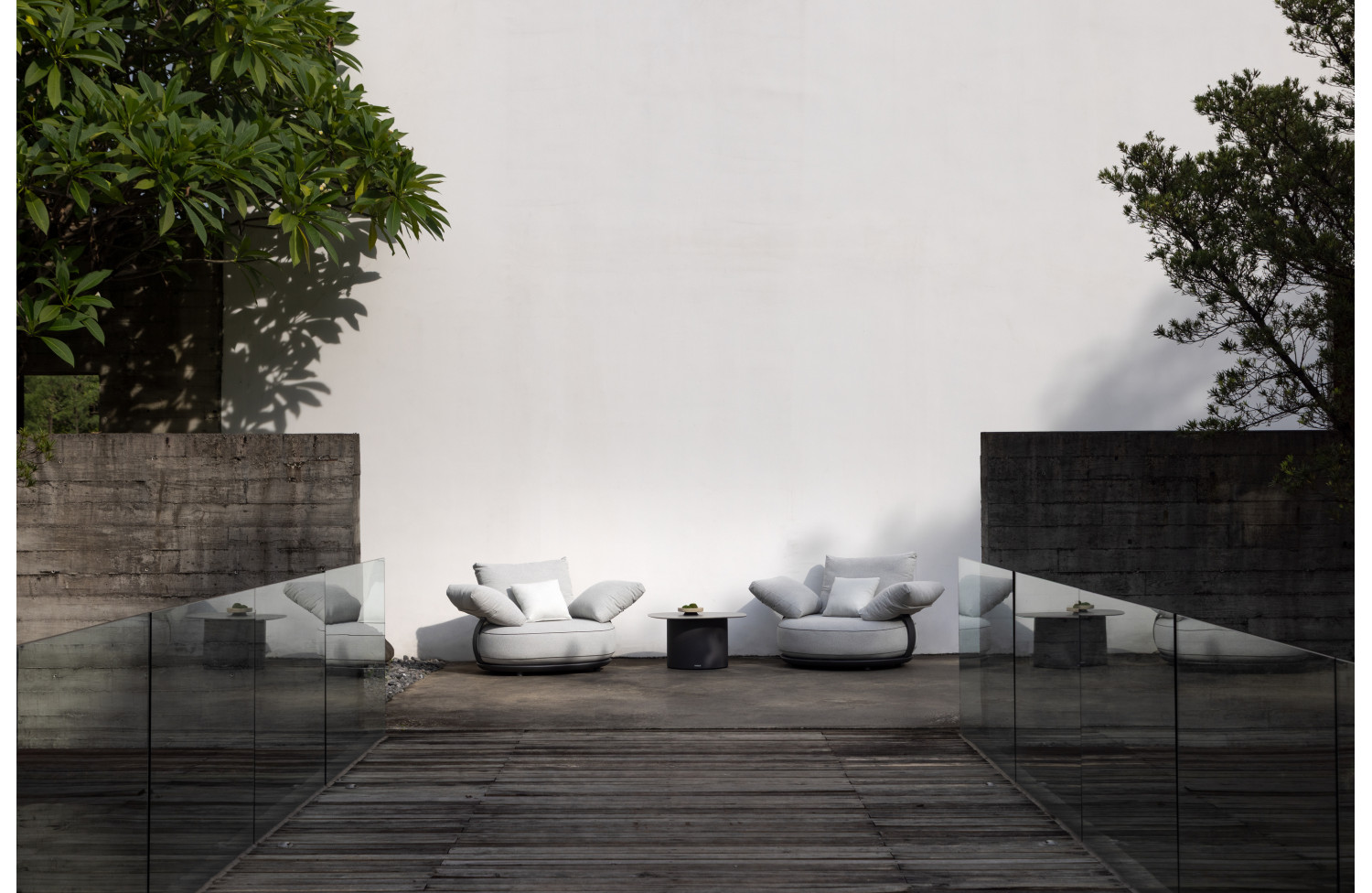 Lounge set (with cushions) HIGOLD CALLA 207030 (20702001 (2 pcs) / 20702201 (1 pc) / 20704001 (1 pc) / 20704002 (1 pc) / 20704102(1 pc)) / ANTHRACITE