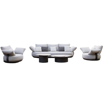 Lounge set (with cushions) HIGOLD CALLA 207030 (20702001 (2 pcs) / 20702201 (1 pc) / 20704001 (1 pc) / 20704002 (1 pc) / 20704102(1 pc)) / ANTHRACITE