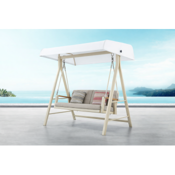 2-seater swing with canopy (with cushions) HIGOLD EMOTI 69776195 / TAUPE