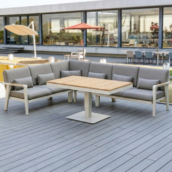 Corner set (with cushions) HIGOLD EMOTI 697750 / TAUPE