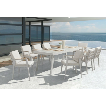 Dining set 220 (with cushions) HIGOLD EMOTI 697796 (1 pc) / 697715 (8 pcs) / TAUPE