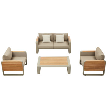 Lounge set (with cushions) HIGOLD NOTTINGHAM 207710 (20772001 (2 pcs) / 20772101 (1 pc) / 20774001 (1 pc) / TAUPE