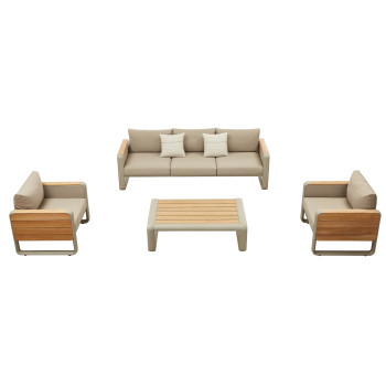Lounge set (with cushions) HIGOLD NOTTINGHAM 207720 (20772001 (2 pcs) / 20772201 (1 pc) / 20774001 (1 pc) / TAUPE