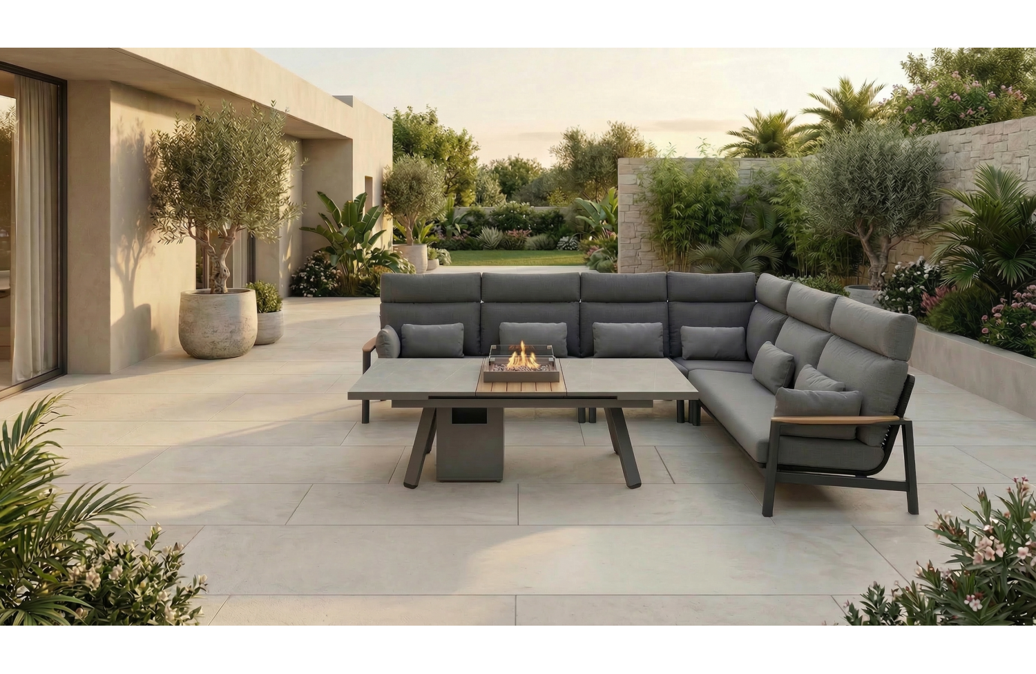 Zestaw narożny dla 5 osób (z poduszkami) SUNART REYNE SUN 72G SUN 73G SUN 74G SUN 75G / ANTHRACITE