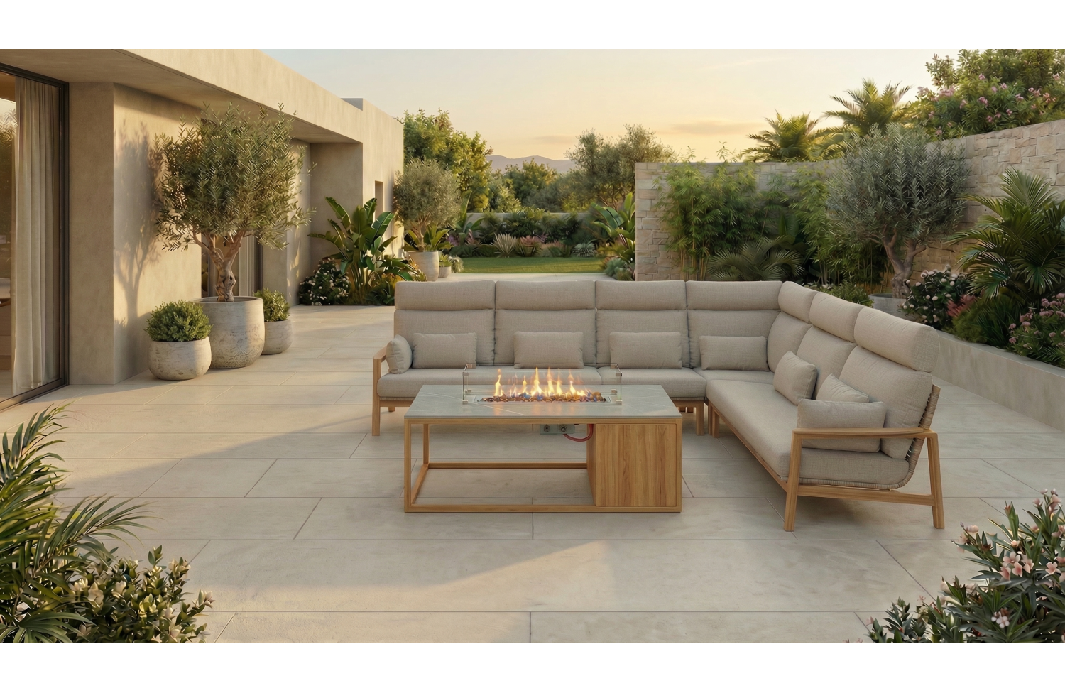 Zestaw narożny dla 5 osób (z poduszkami) SUNART REYNE SUN 72N SUN 73N SUN 74N SUN 75N / NATURAL