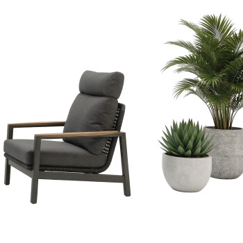 Lounge Armchair (with cushions) SUNART REYNE SUN 70G / ANTHRACITE