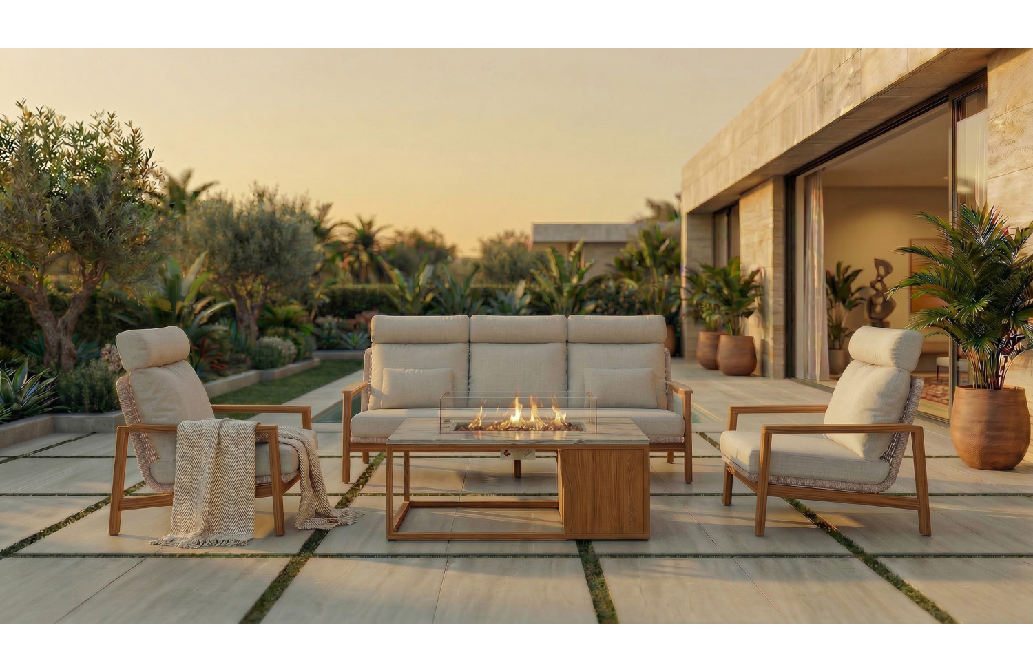 Fotel (z poduszkami) SUNART REYNE SUN 70N / NATURAL