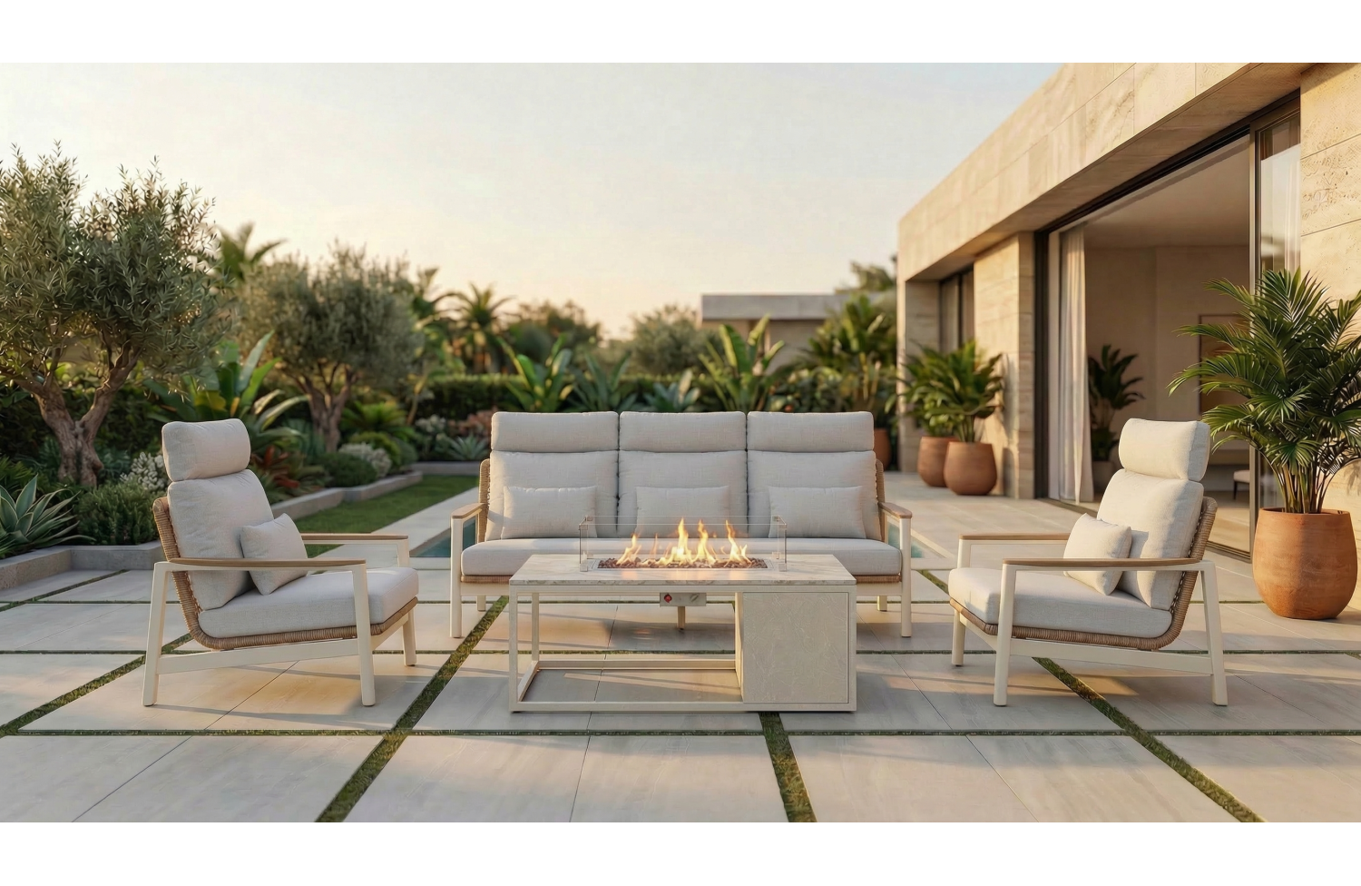 Fotel (z poduszkami) SUNART REYNE SUN 70T / TAUPE