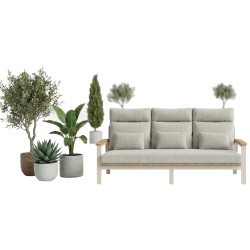 Sofa 3-osobowa (z poduszkami) SUNART REYNE SUN 71T / TAUPE