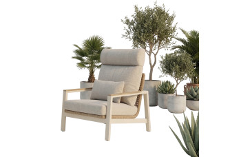 Lounge Armchair (with cushions) SUNART REYNE SUN 70T / TAUPE