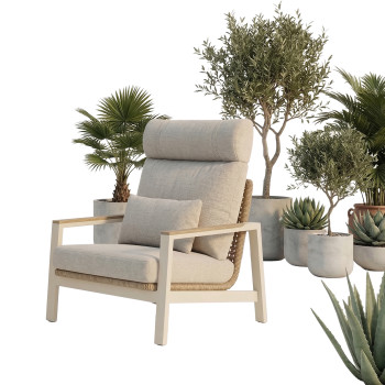 Lounge Armchair (with cushions) SUNART REYNE SUN 70T / TAUPE