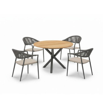 Обідній стіл 120 (тик) LAGOM MIKADO Lm 45G / ANTHRACITE