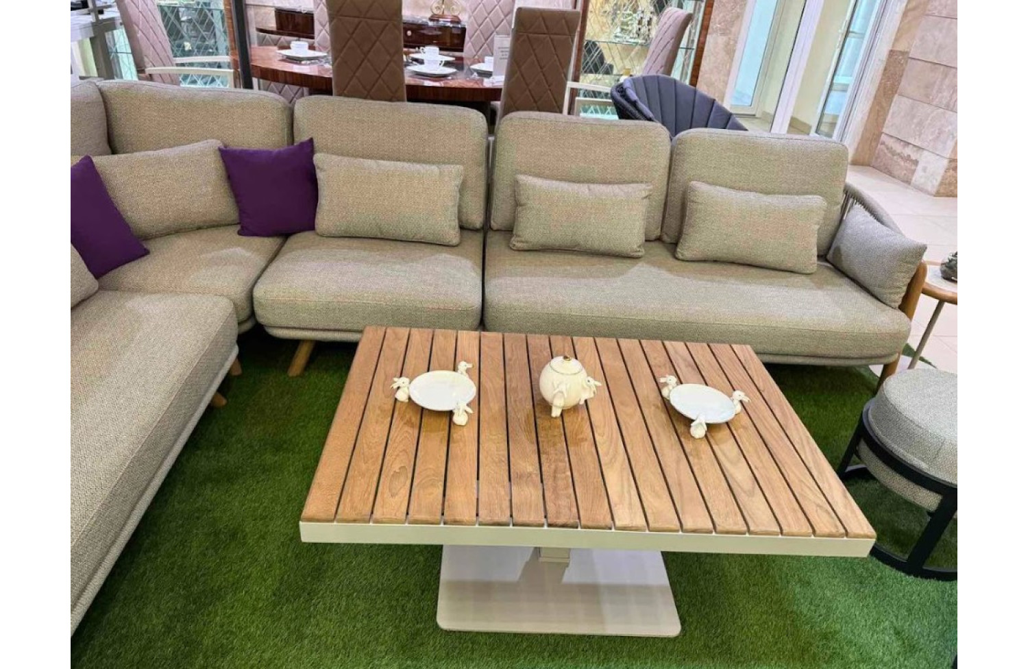 Coffee Table (adjustable) 110 (teak) HIGOLD EMOTI 2.0 684187 / TAUPE