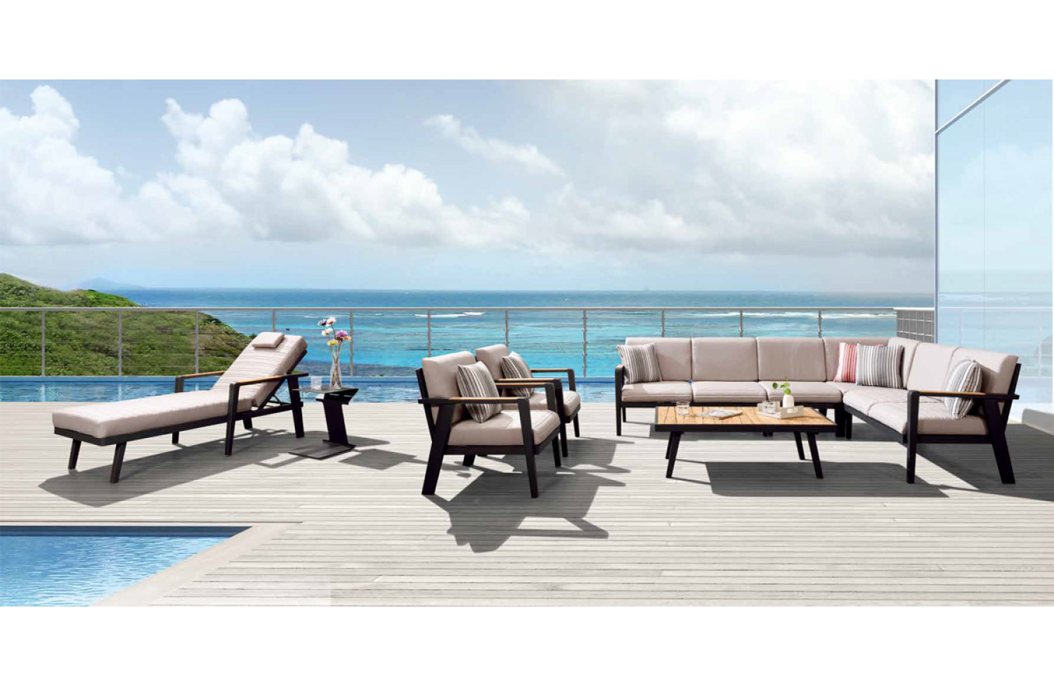 Leżak (z poduszkami) HIGOLD EMOTI 697751 / ANTHRACYTE