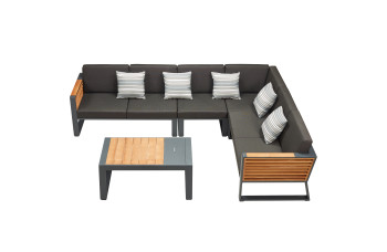 Zestaw narożny dla 5 osób (z poduszkami) HIGOLD NEW YORK 2040610 / BLACK