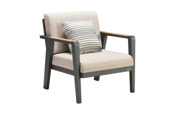 Lounge armchair (with cushions) HIGOLD EMOTI 697722 / ANTHRACITE