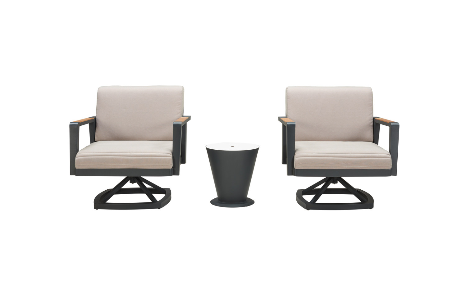 Swivel armchair (with cushions) HIGOLD EMOTI 697724 / ANTHRACITE