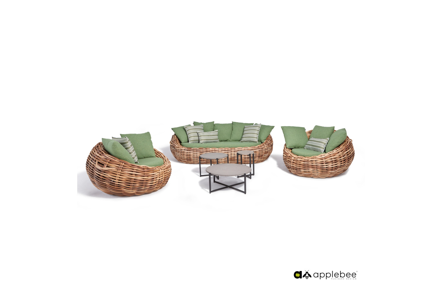 3-Seater Sofa (with cushions) APPLE BEE COCOON 18011B1-SF GREEN