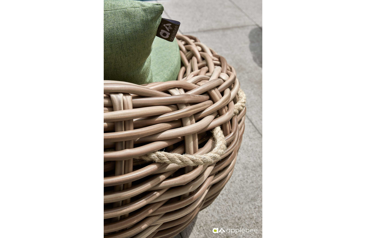 Lounge Armchair (with cushions) APPLE BEE COCOON 18011B1-LC GREEN