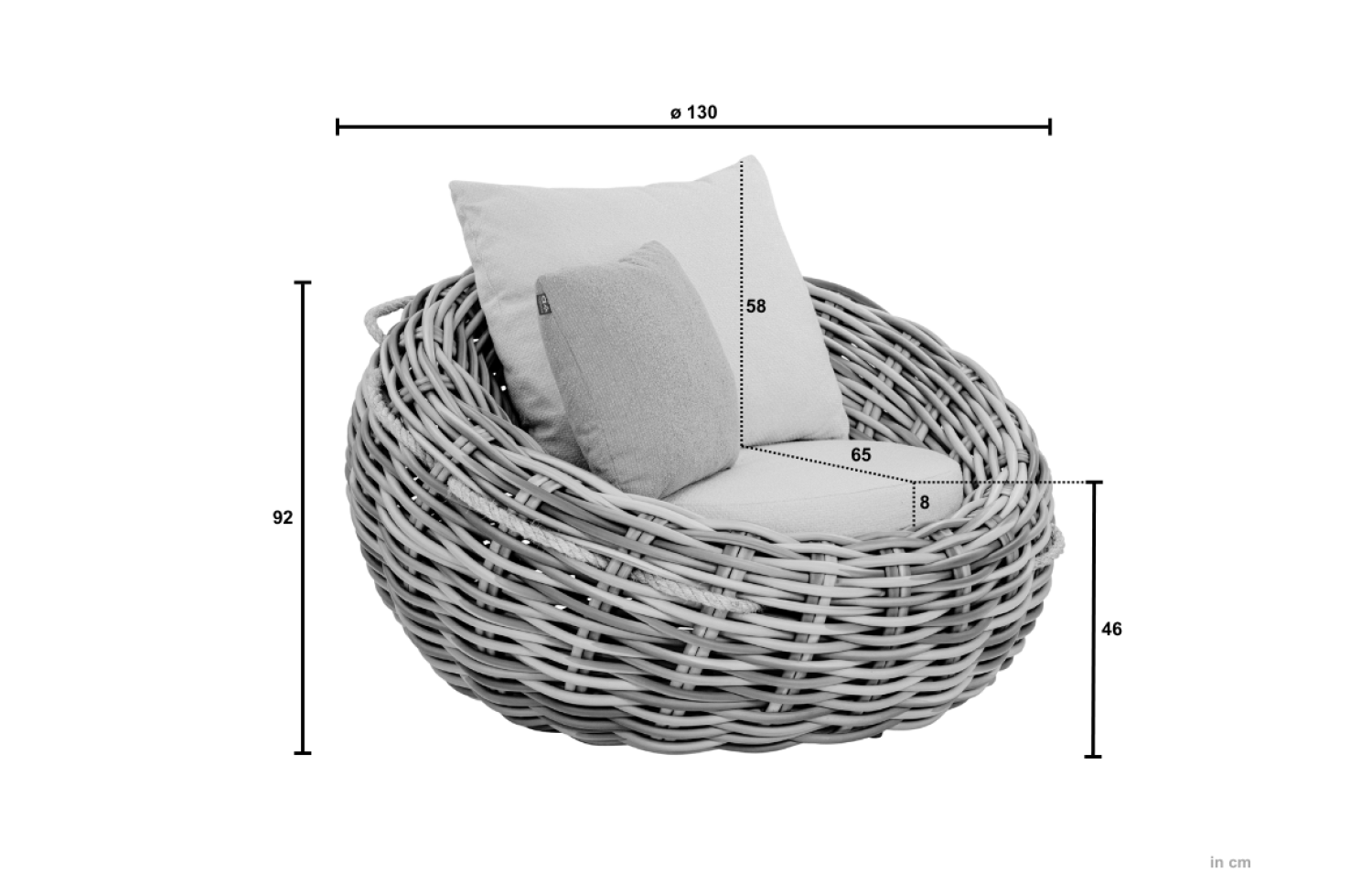 Lounge Armchair (with cushions) APPLE BEE COCOON 18011B1-LC GREEN