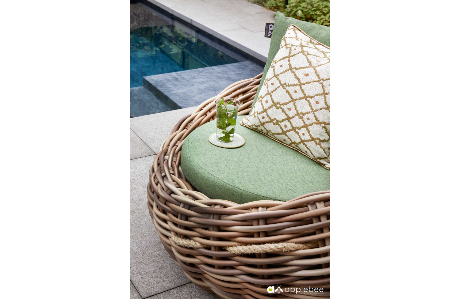 Lounge Armchair (with cushions) APPLE BEE COCOON 18011B1-LC GREEN