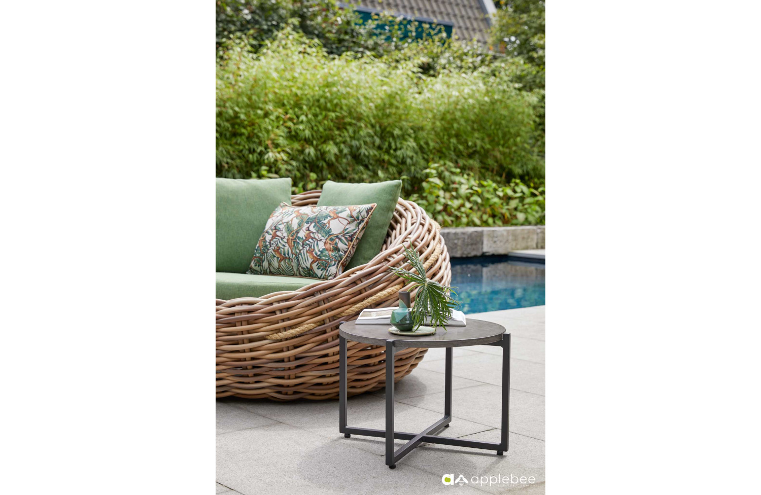 Lounge Armchair (with cushions) APPLE BEE COCOON 18011B1-LC GREEN