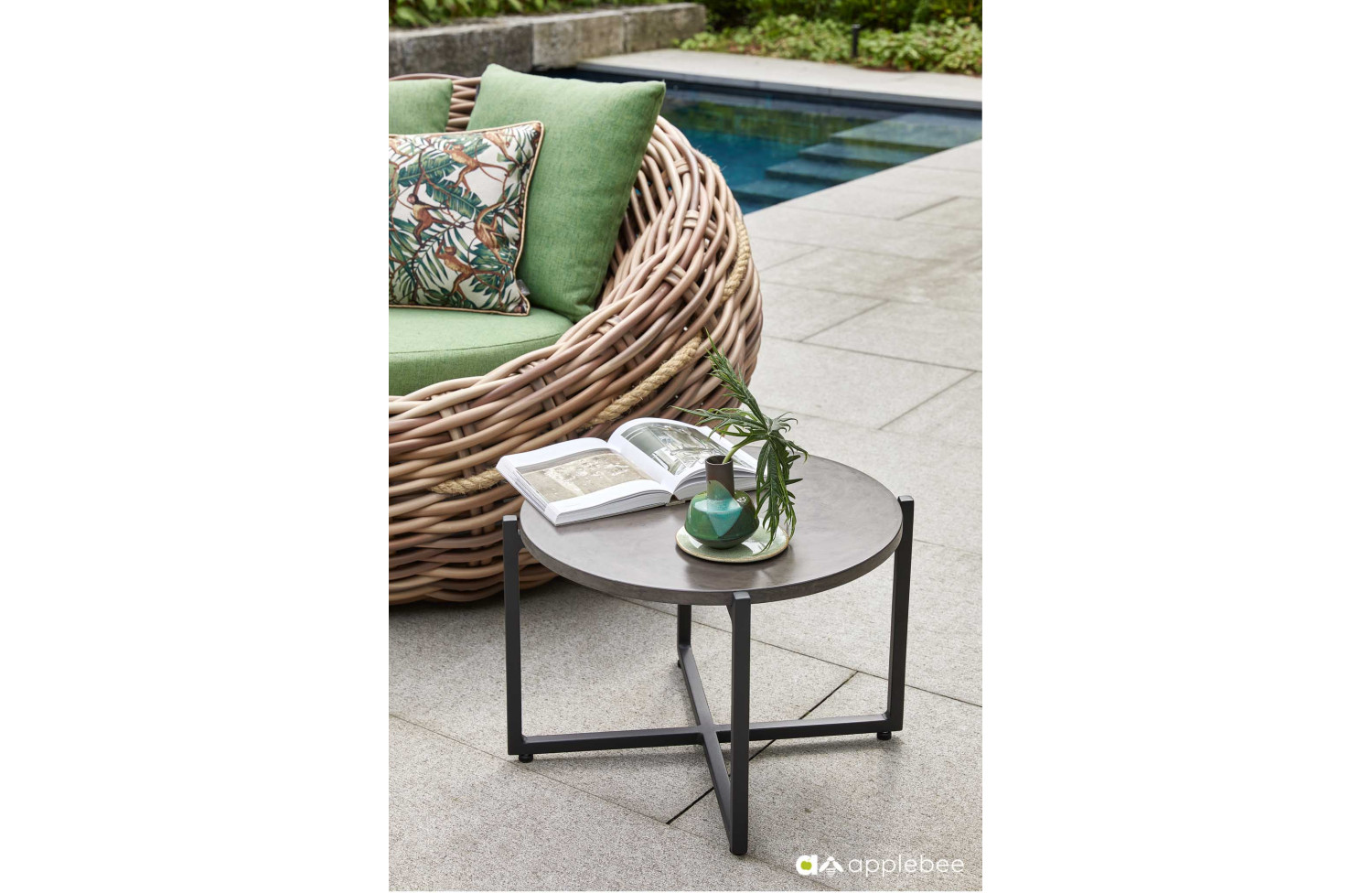 Lounge Armchair (with cushions) APPLE BEE COCOON 18011B1-LC GREEN