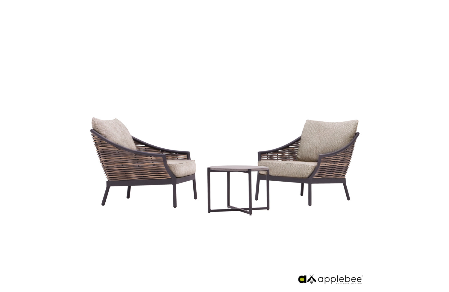 Lounge Armchair (with cushions) APPLE BEE MILOU 18101B1-LC/BLACK