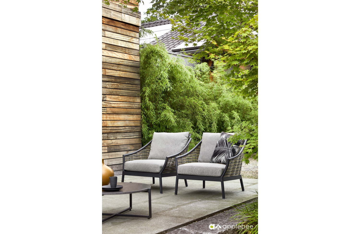 Lounge Armchair (with cushions) APPLE BEE MILOU 18101B1-LC/BLACK