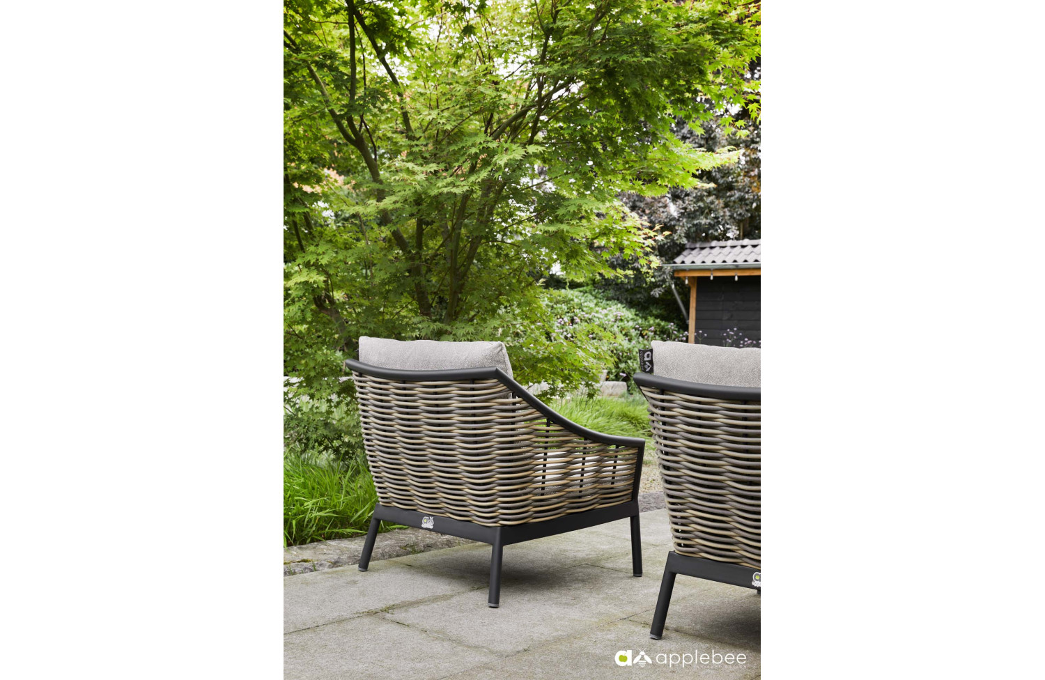 Lounge Armchair (with cushions) APPLE BEE MILOU 18101B1-LC/BLACK