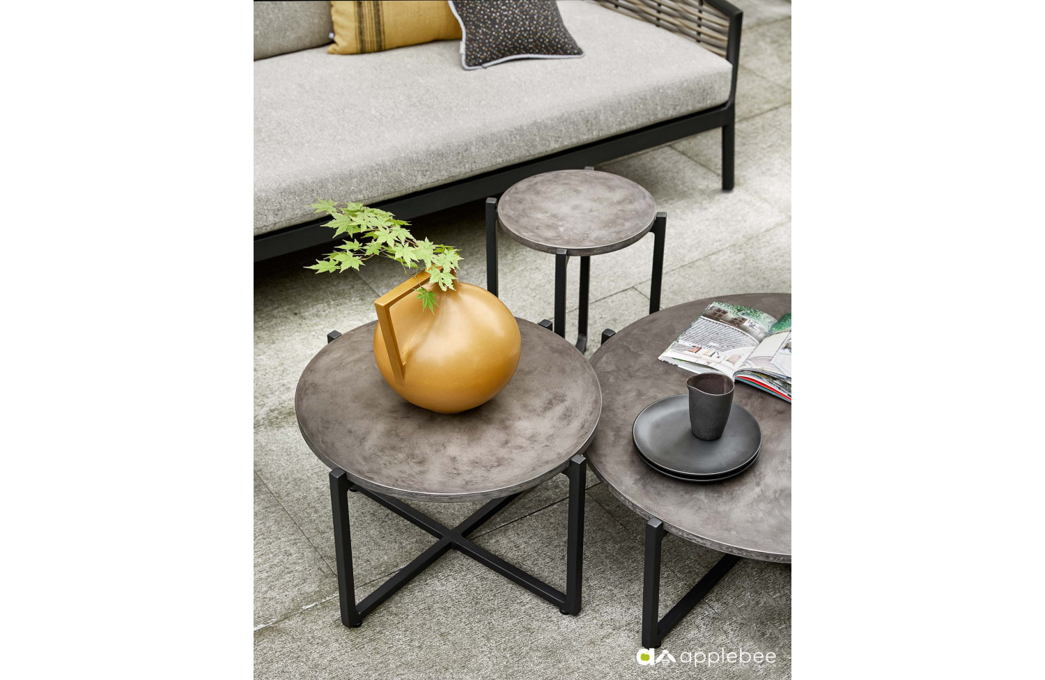 3-Seater Sofa (with cushions) APPLE BEE MILOU 18101B1-SF/ BLACK