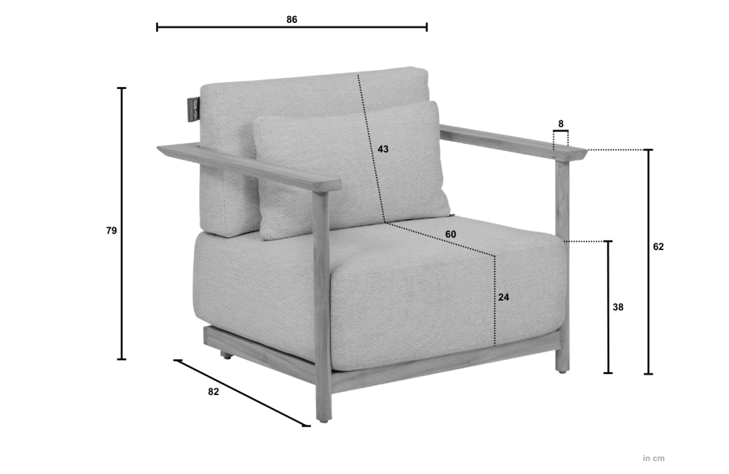 Lounge Armchair (with cushions) APPLE BEE ST.LUCIA 72000087