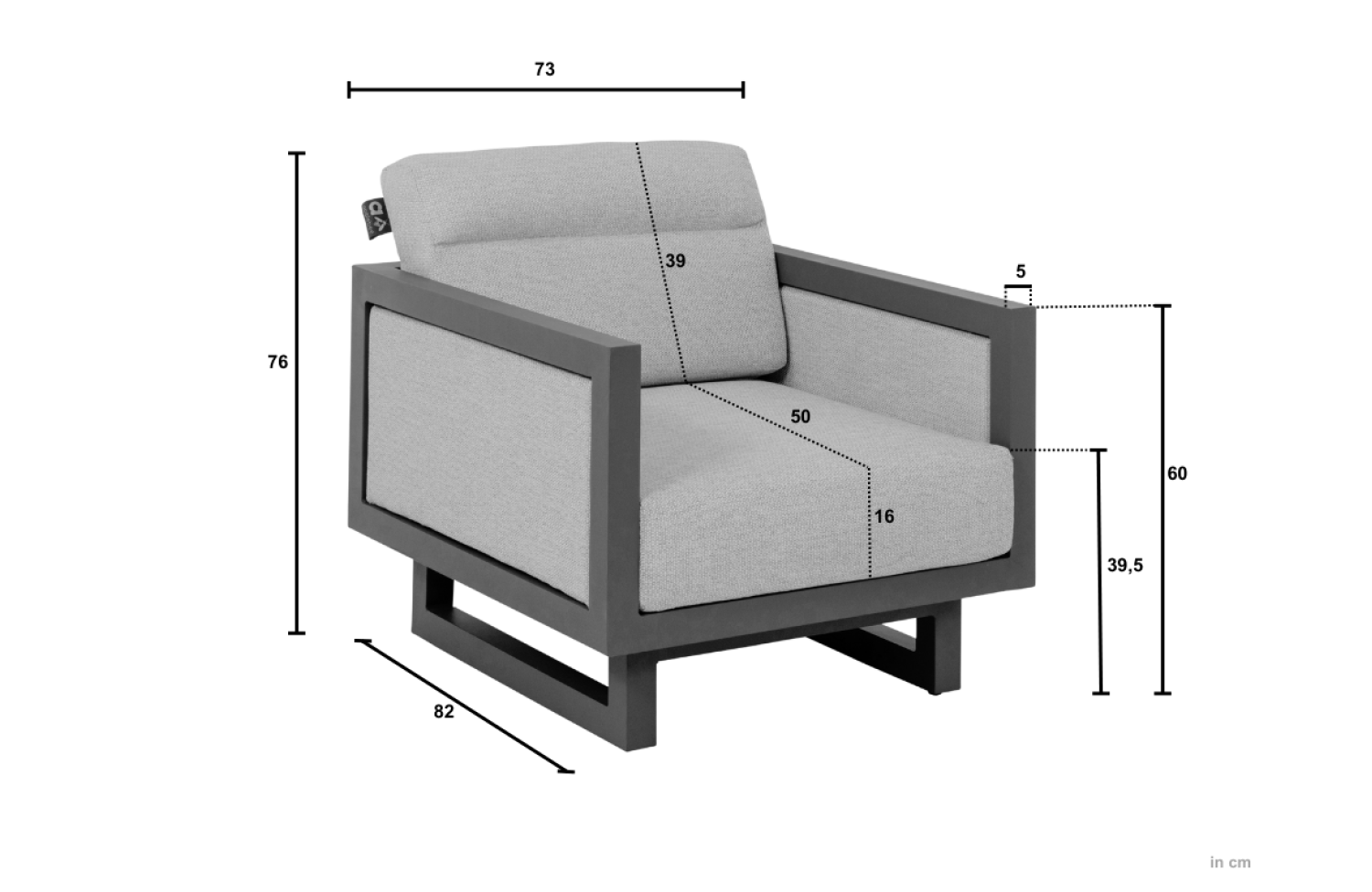 Lounge Armchair (with cushions) APPLE BEE SANTORIRNI ROPE 72000084