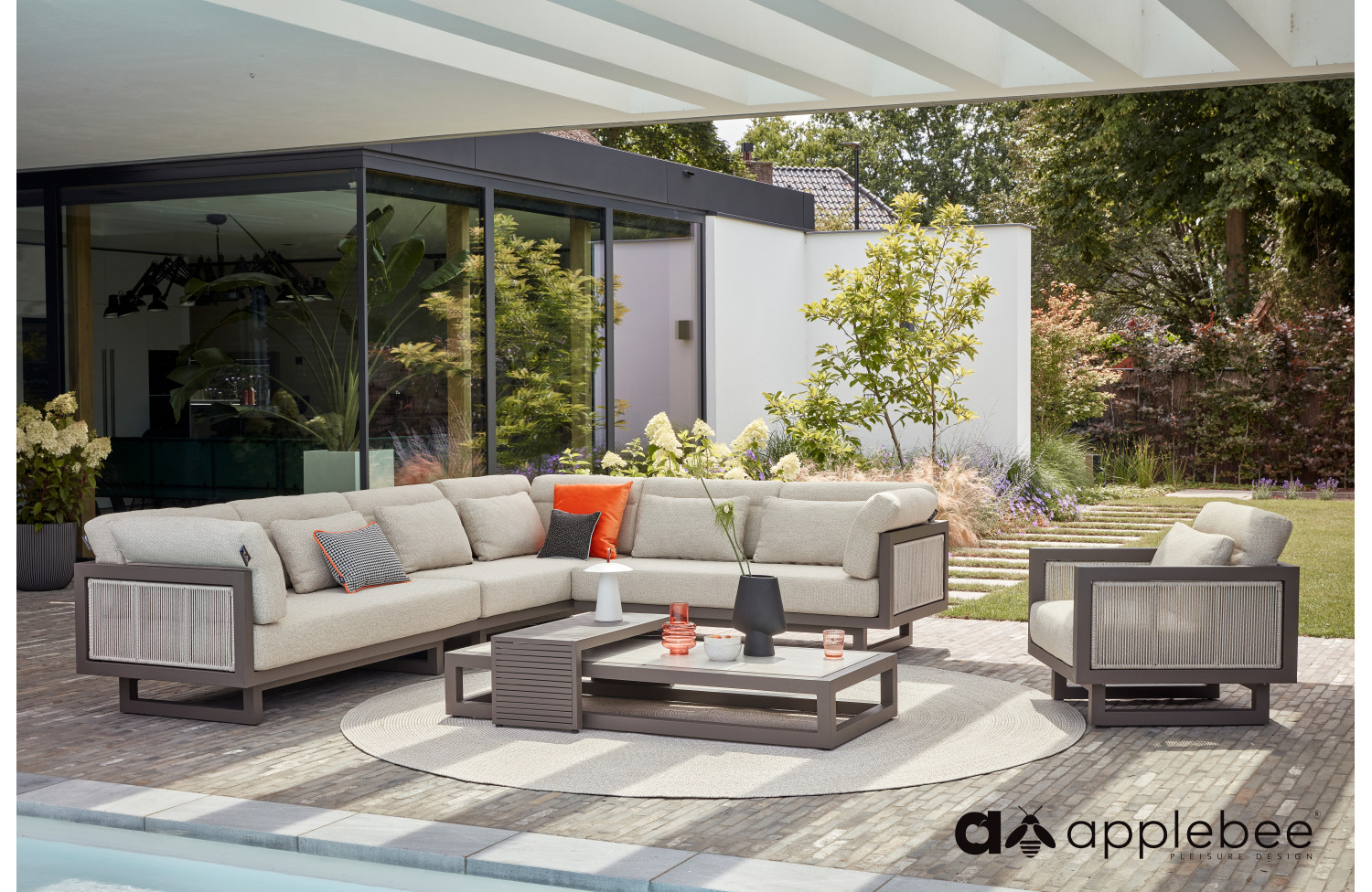 Lounge Armchair (with cushions) APPLE BEE SANTORIRNI ROPE 72000084