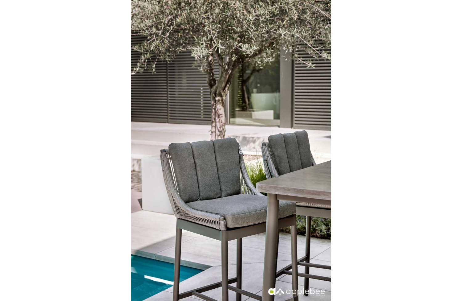 BIJOU Bar Stool (with cushions) APPLE BEE BIJOU 70001571 /TAUPE/GREY