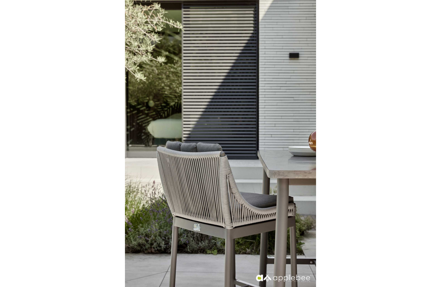 BIJOU Bar Stool (with cushions) APPLE BEE BIJOU 70001571 /TAUPE/GREY