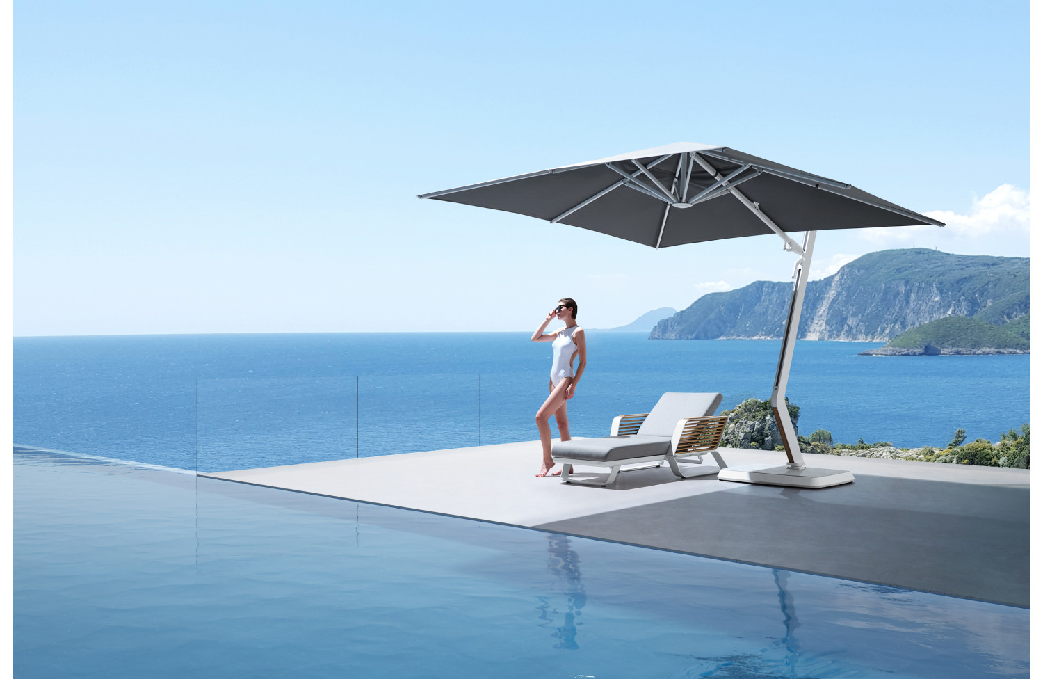 Parasol 3.0*3.0 HIGOLD WING WHITE/GREY 204911