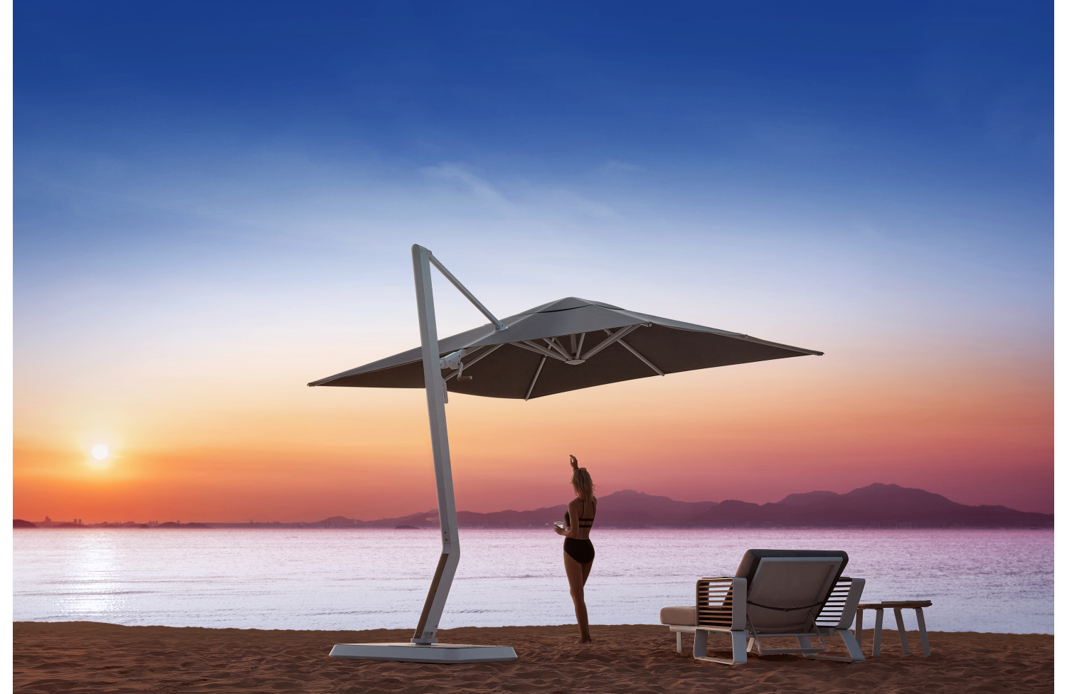 Parasol 3.0*3.0 HIGOLD WING WHITE/GREY 204911