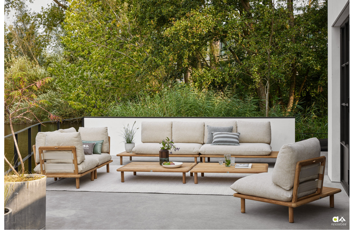 2-Seater sofa (175) with left side table (with cushions) APPLE BEE SLING 72000424