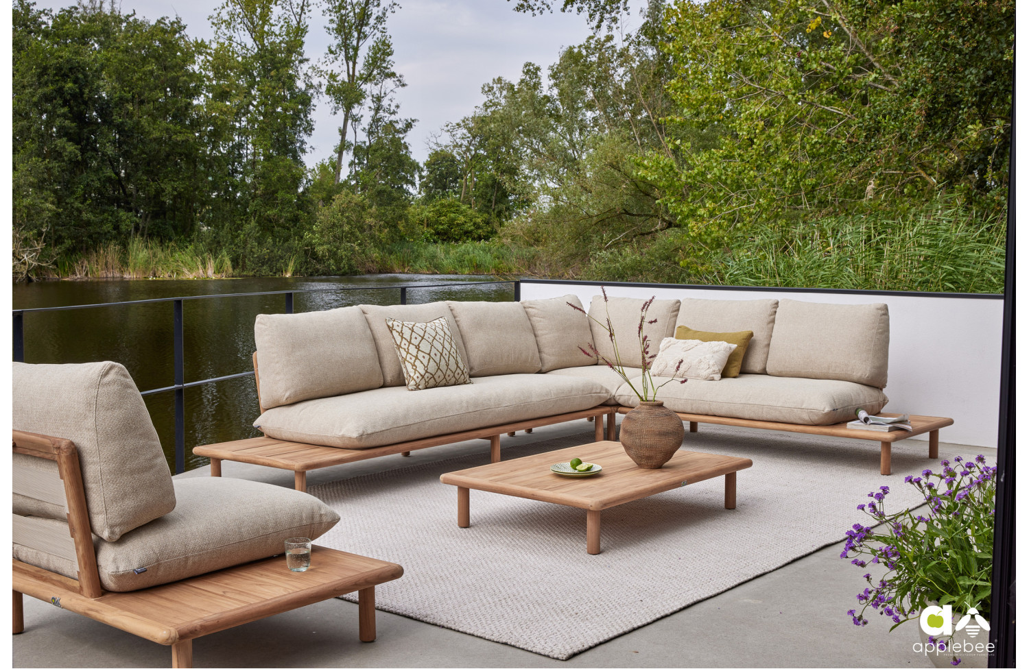 2-Seater sofa (175) with left side table (with cushions) APPLE BEE SLING 72000424