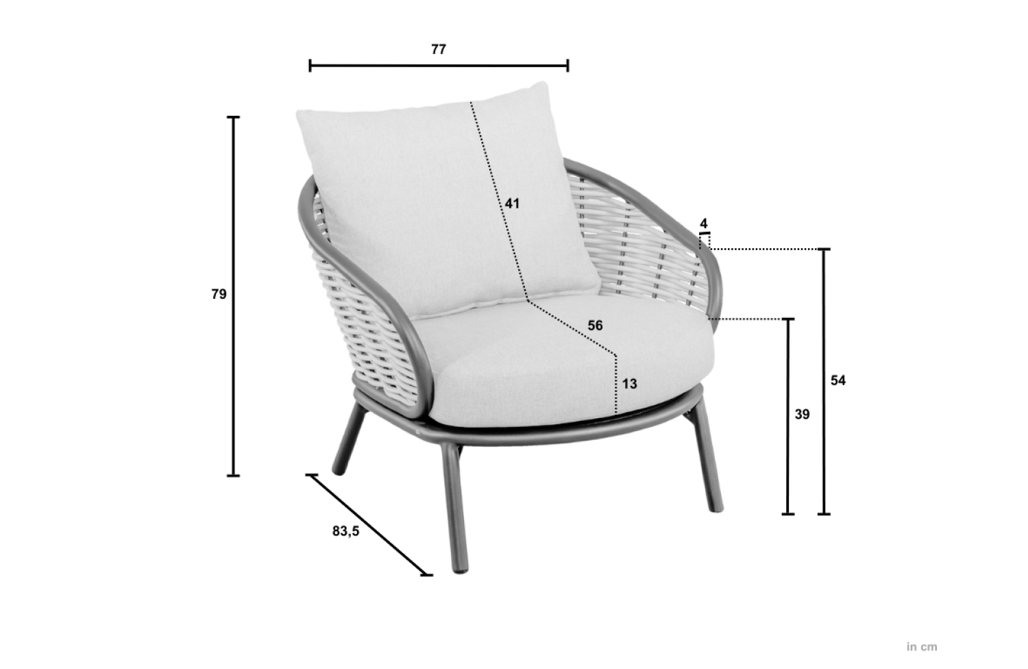 Lounge Armchair (with cushions) APPLE BEE PINE KEY 72000652 / BRONZE