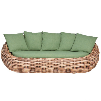 Sofa 3-osobowa (z poduszkami) APPLE BEE COCOON 18011B1-SF GREEN