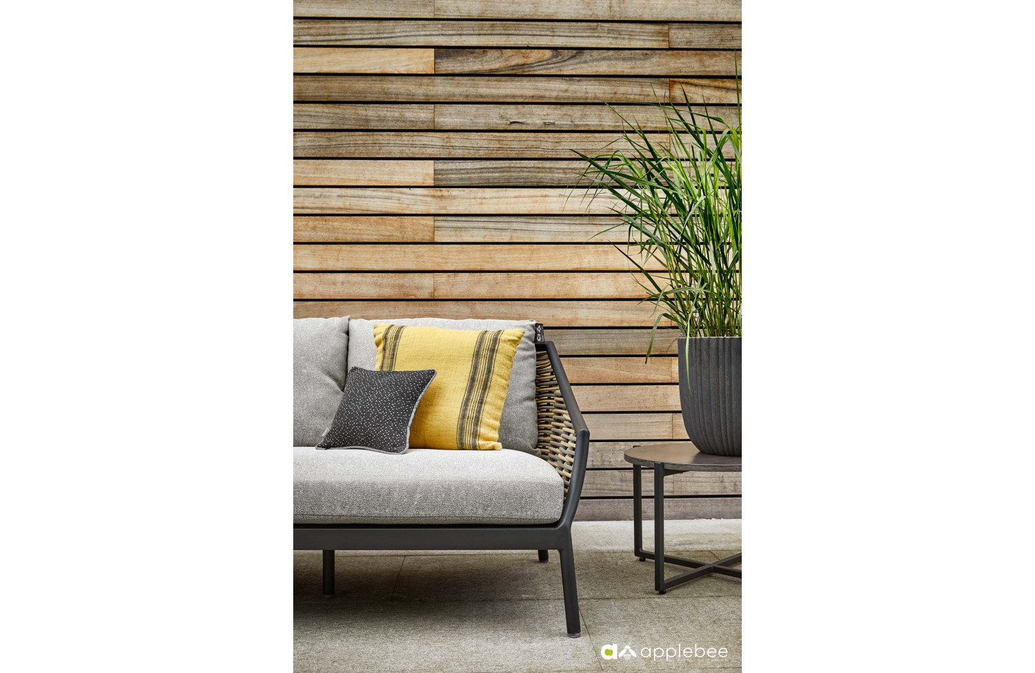 Sofa 3-osobowa (z poduszkami) APPLE BEE MILOU 18101B1-SF/ BLACK