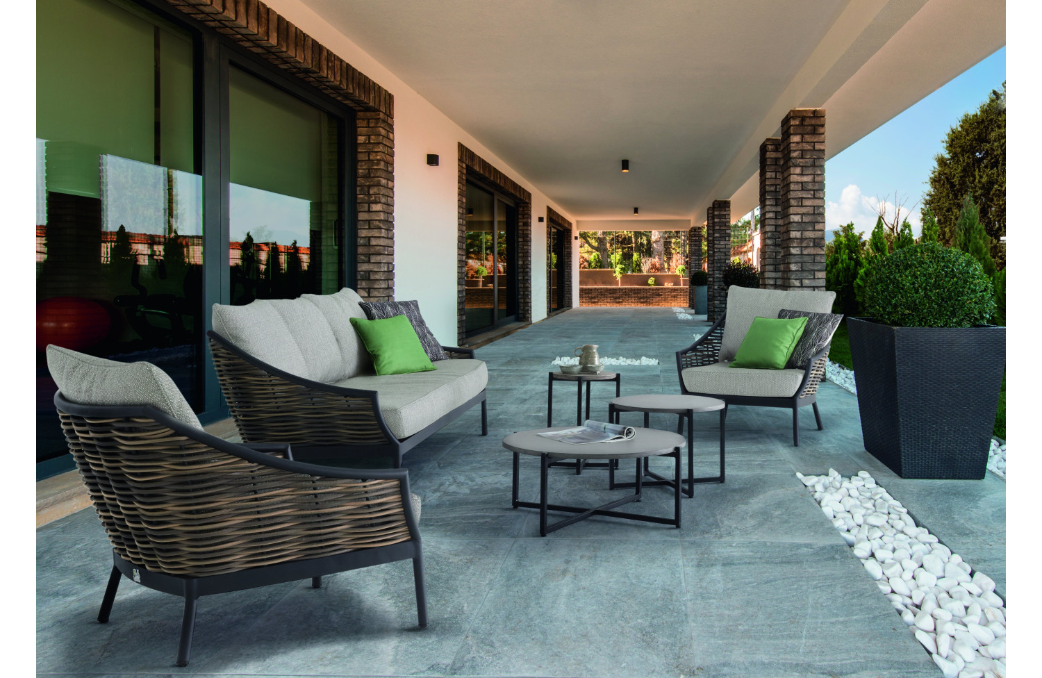 Sofa 3-osobowa (z poduszkami) APPLE BEE MILOU 18101B1-SF/ BLACK