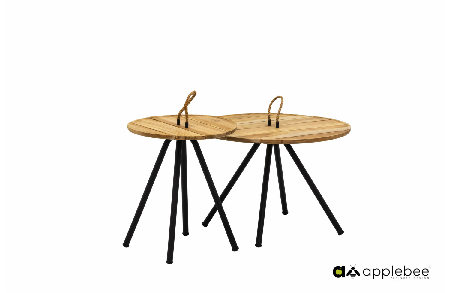 Zestaw z 2 Stolików Kawowych d.60 + d.40 (teak) APPLE BEE ELLE 70001183